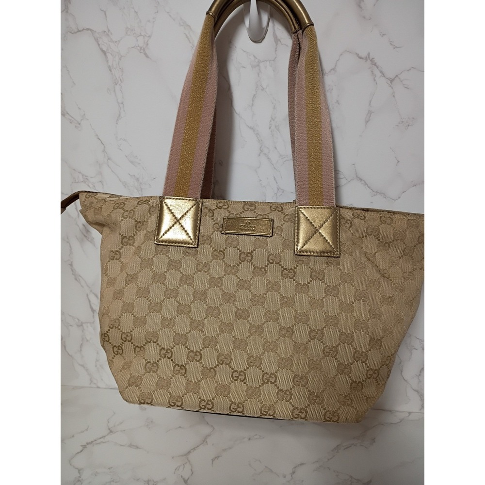 GUCCI GG Canvas Sherry Line Tote Bag - EUC